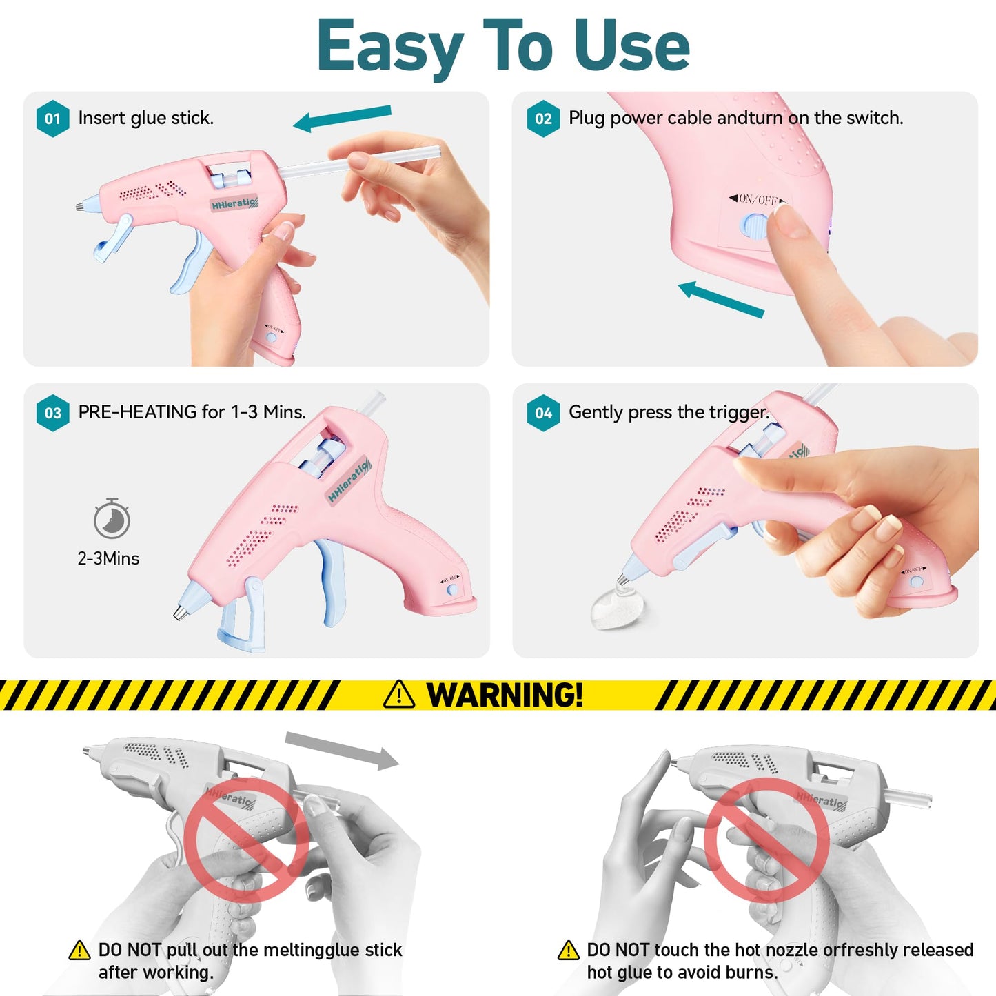 Mini Hot Glue Gun with 30 Sticks,Glue Gun Kit with USB Charge,Fast Preheating 20W Hot Glue Gun Kit Craft Glue Guns for Craft, DIY, Repairs