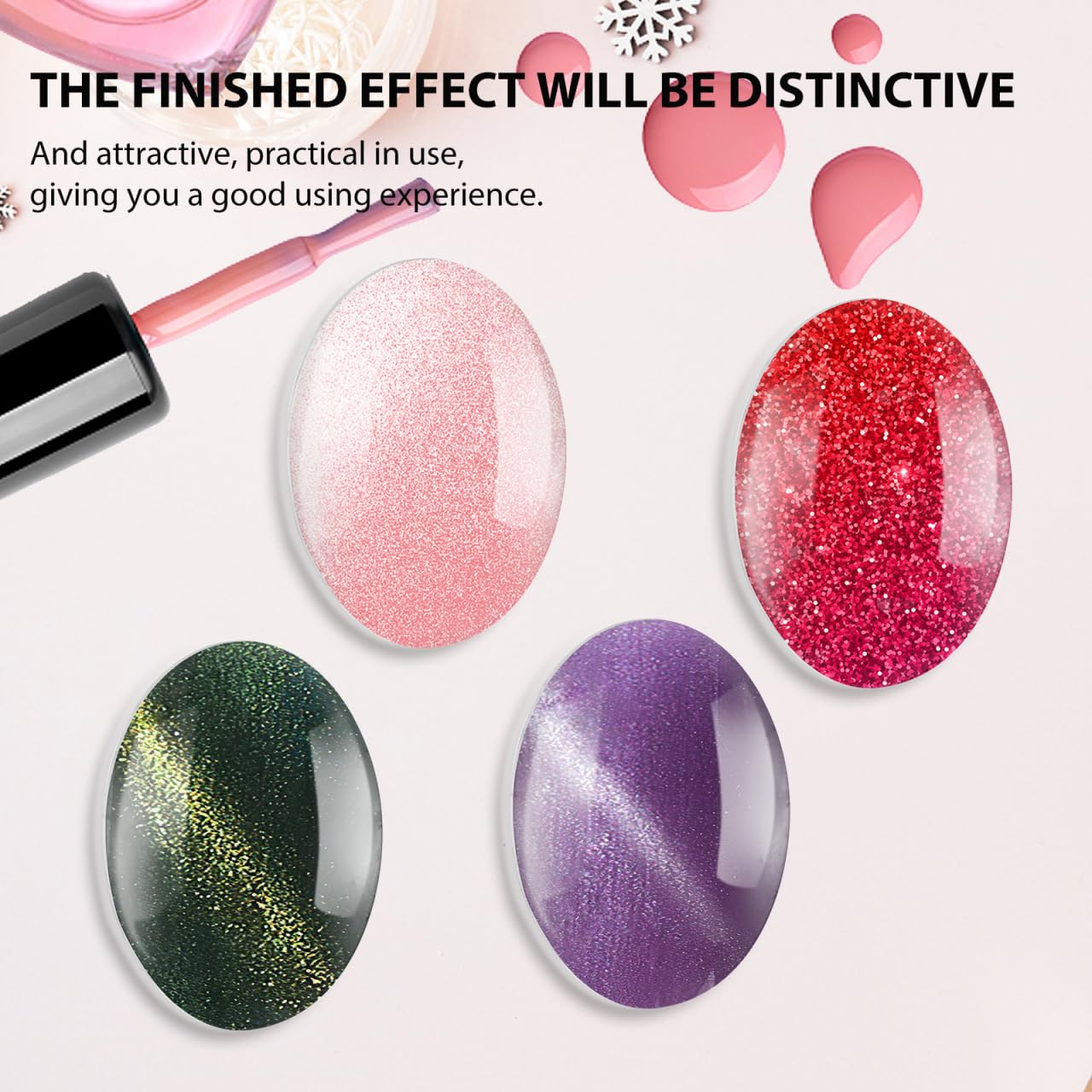Hemoton 30Pcs Nail Color Charts Glass Oval Display Beads for Manicure Nail Polish Display Portable Art Tools for Home and Salon