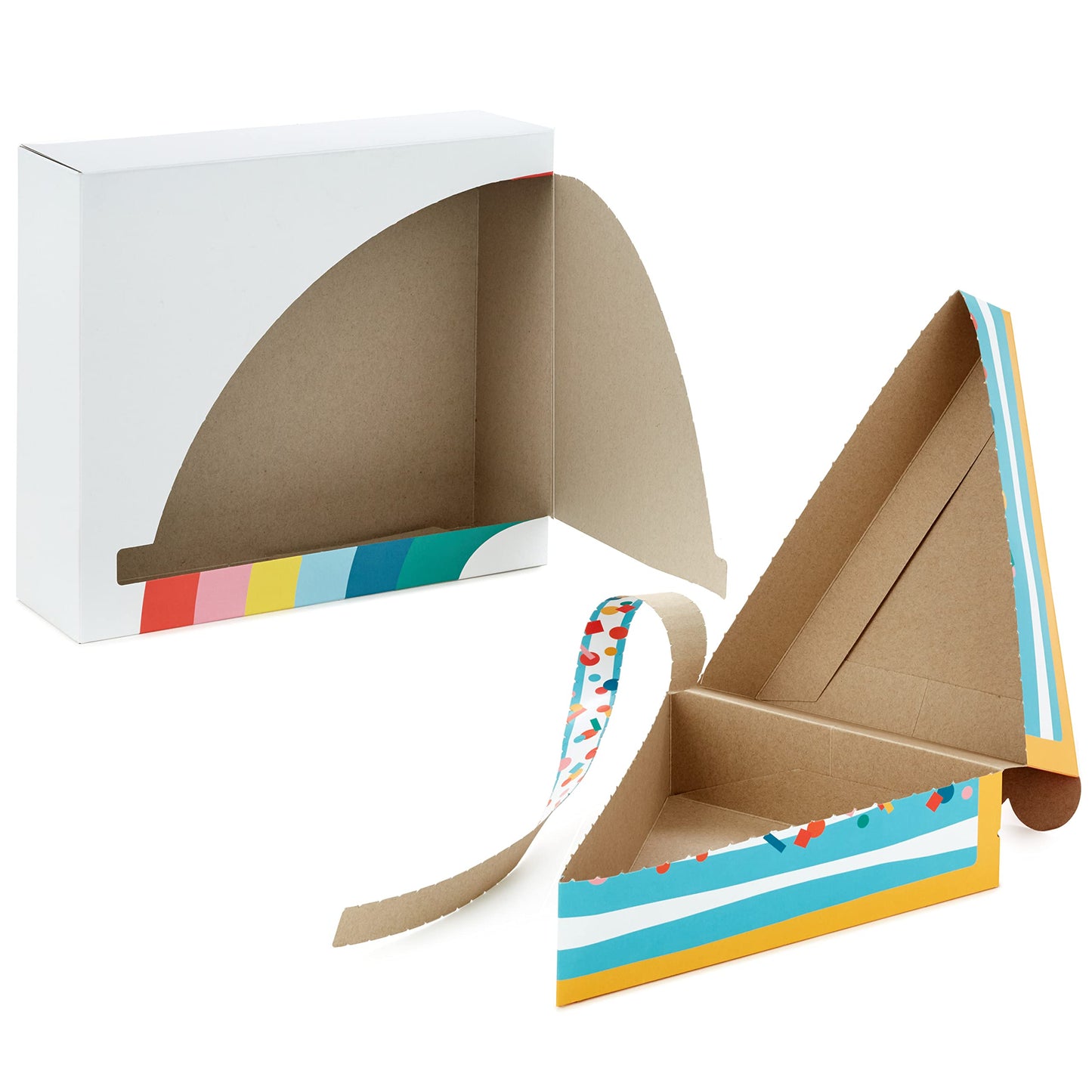 Hallmark Self-Sealing Gift Box Set with Zip Opening (2 Boxes: Rainbow, Birthday Cake) for Kids, Adults, Grandchildren, Teachers