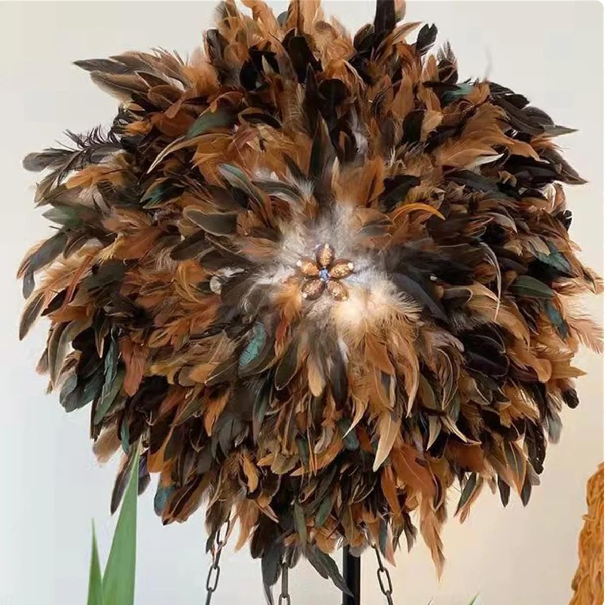 Sowder Rooster Hackle Feather Fringe Trim 5-7" in Width Pack of 5 Yards (Natural)