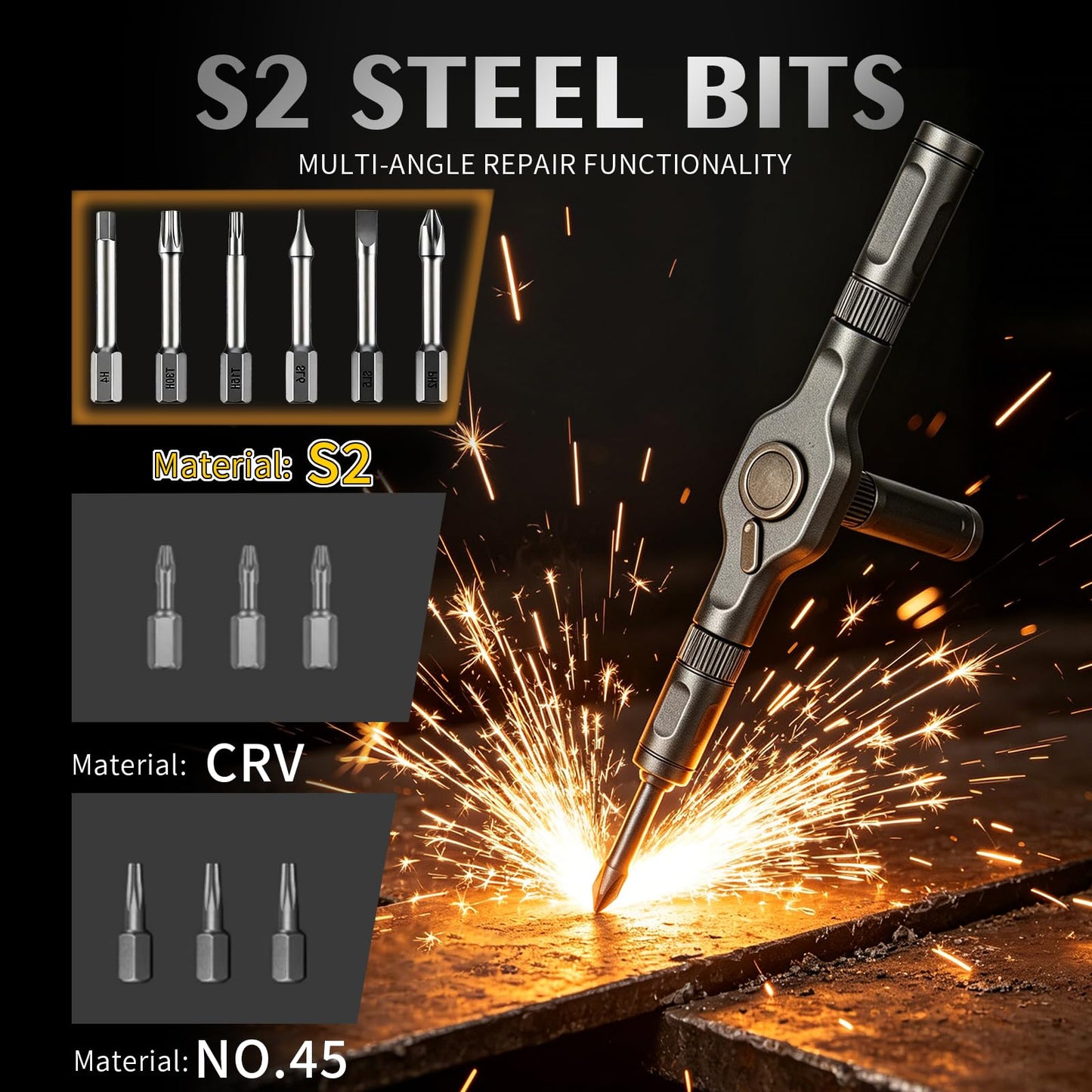 66 in 1 Magnetic Screwdriver Set, Multi-Bit Ratchet Screwdriver Kit with S2 Steel Precision Bits, T-Handle Repair Tool Set for Computer,Bicycle, Electronics, Furniture, DIY, Ideal Gift for Me Husband
