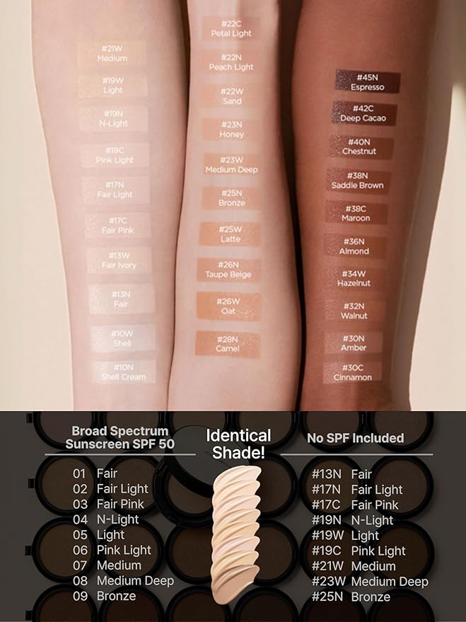 JUNG SAEM MOOL Essential Skin Nuder Cushion 34W Hazelnut 0.49 Fl Oz, No Refill, Natural Radiant Finish Cushion Foundation with Buildable Coverage, Lightweight Texture, Korean Foundation Makeup
