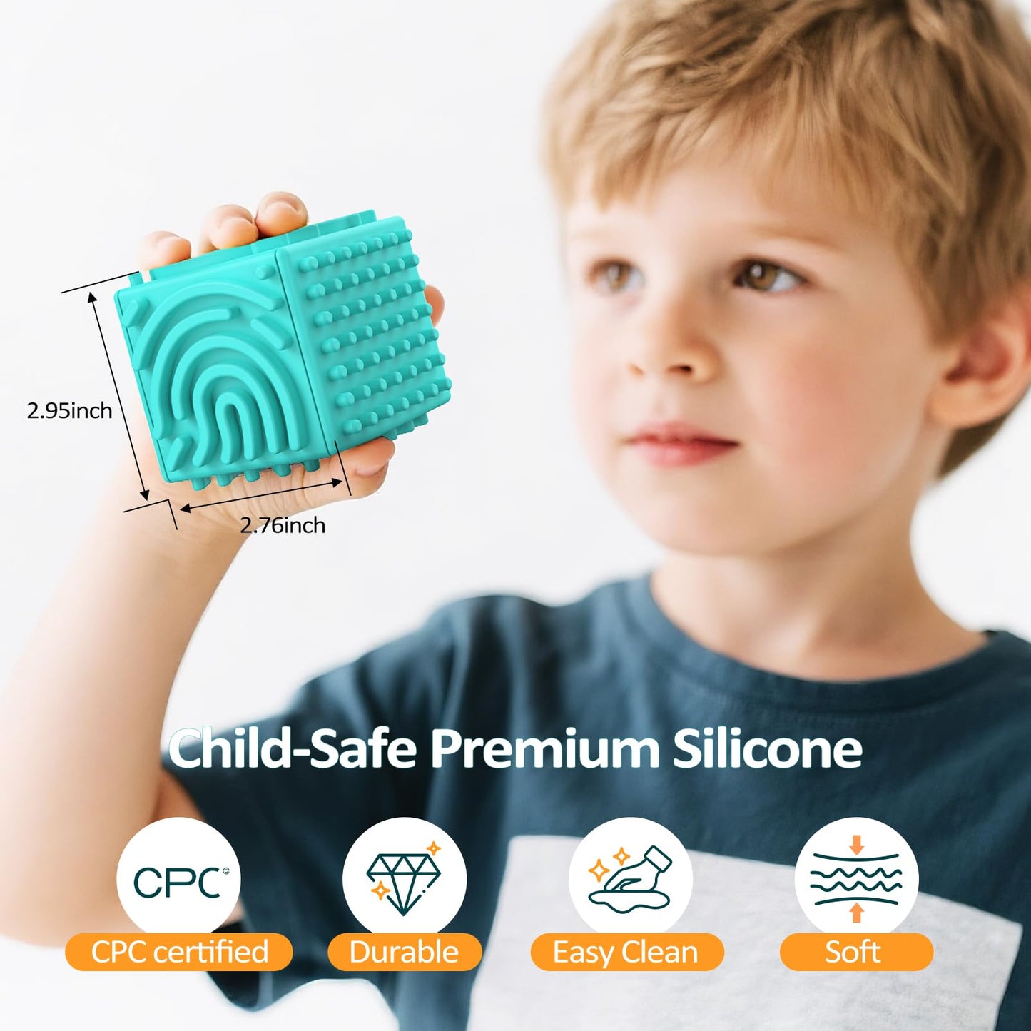 Silicone Sensory Activity Board – Fidget Travel Toys for Kids & Toddler, ADHD Autism Anxiety Relief Items (Blue)