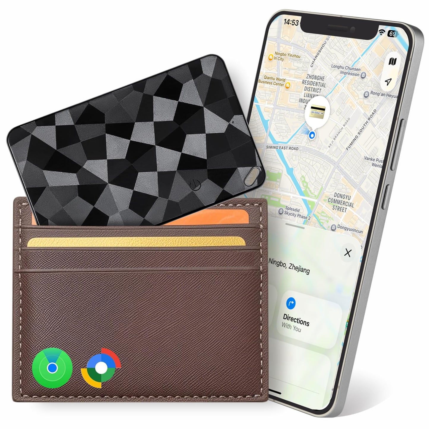 Bestray Bluetooth Wallet Tracker Card for iOS & Android, Apple Find My & Google Find Hub Compatible, Rechargeable Slim Credit Card Locator, 100dB Alarm, No Subscription