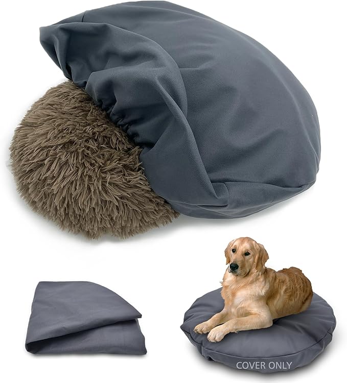 Dog Bed Cover Waterproof Replacement Machine Washable Covers for 30x30 Inch Dog Bed Heavy Duty Scratch Resistant Mattress Protector Pet Bed Round Dark Green Cover Only