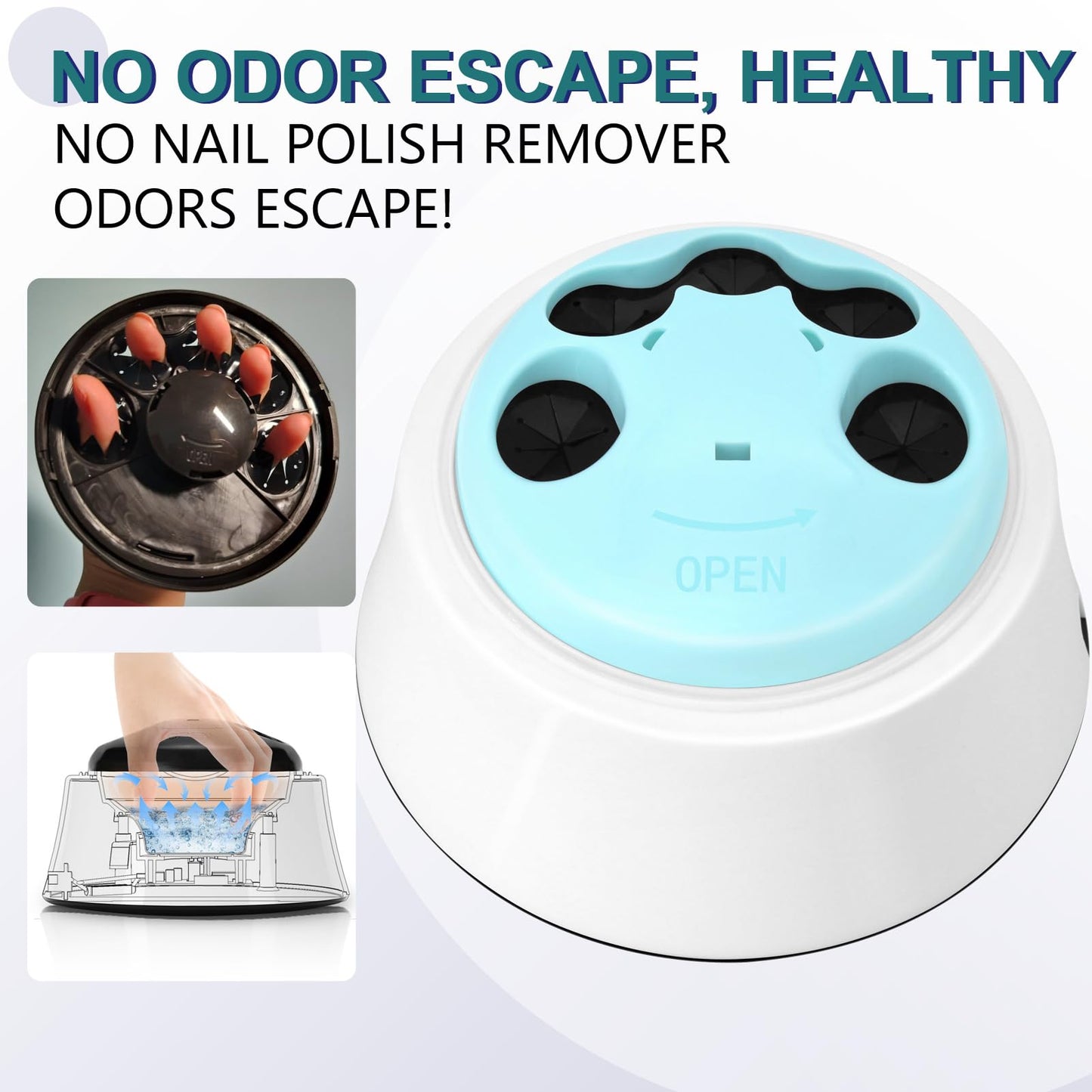 Nail Soaking Bowl, Electric Soak off Bowl Manicure Soaker for Gel Nail Polish Remover, Acrylic Nails, Dip Powder Removal, Blue