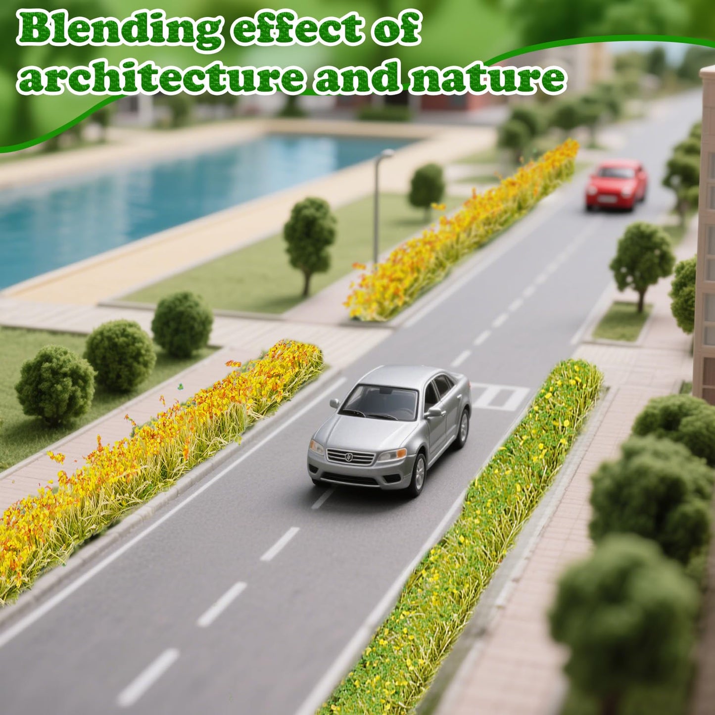 Warmtree 24 Pcs Static Grass Bushy Tufts Lowland Shrubs Model Kit Scenery Model DIY Miniature for Train Landscape Railroad Scenery Sand Military Layout Model War Gaming Terrain Diorama Supplies