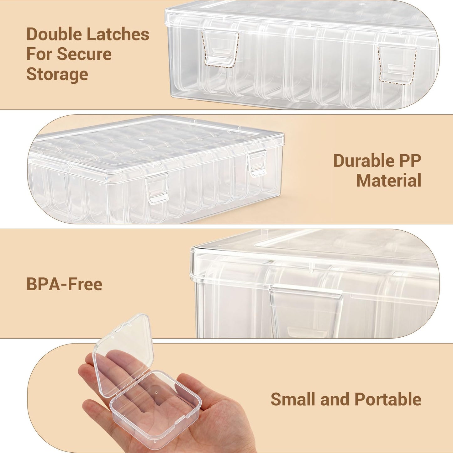 Bead Organizer Box, 30 Pcs Small Beads Storage with 84 Label Stickers, Clear Plastic Small Containers for Jewelry Making, Diamond Painting, DIY Art Crafts, Bracelet Making, Nail Rhinestones, Seeds