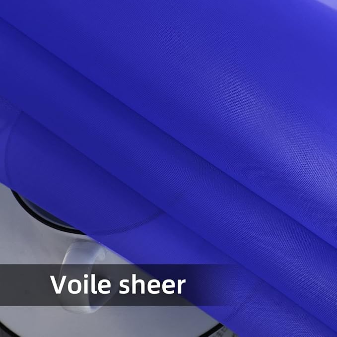 SpaceDresser Sheer Voile Window Treatment Rod Pocket Curtain Panels for Kitchen Bedroom Living Room Drapes Sunlight Filtering Privacy Semi Home Decor Assorted Colors Sizes (Sapphire, 52 W x 90 L)