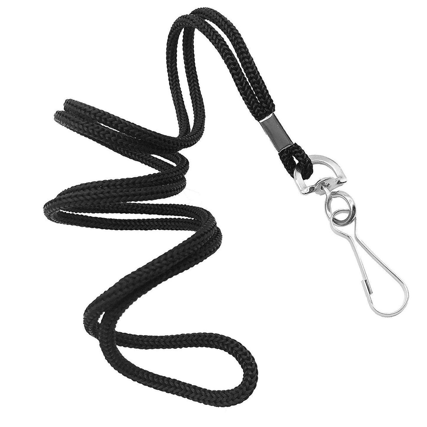 COTODO ID Black Lanyards Safety Badge Lanyard 36" with Swivel Hook 100 Pack