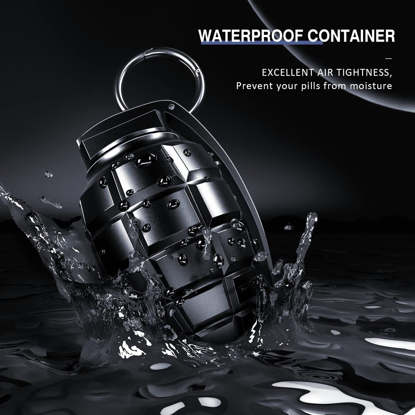 EDC Waterproof Container Pill Case/Holder/Cash Stash Keychain Fob with Key Ring, Emergency Accessory Organizer Bottle Matches Dry Box, Cool Gadget Gifts for Men Outdoor Survival Camping Travel