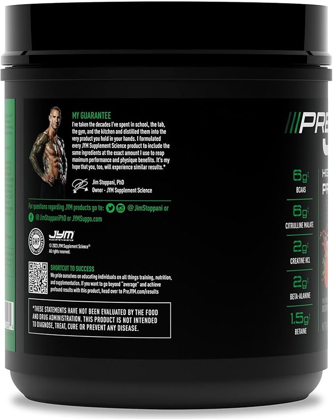 JYM Supplement Science Pre JYM Pink Lemonade Pre Workout Powder for Men & Women, BCAAs, Nootropics, Creatine HCI, Citrulline, Beta-Alanine, Betaine, Taurine, Huperzine, 30 Servings
