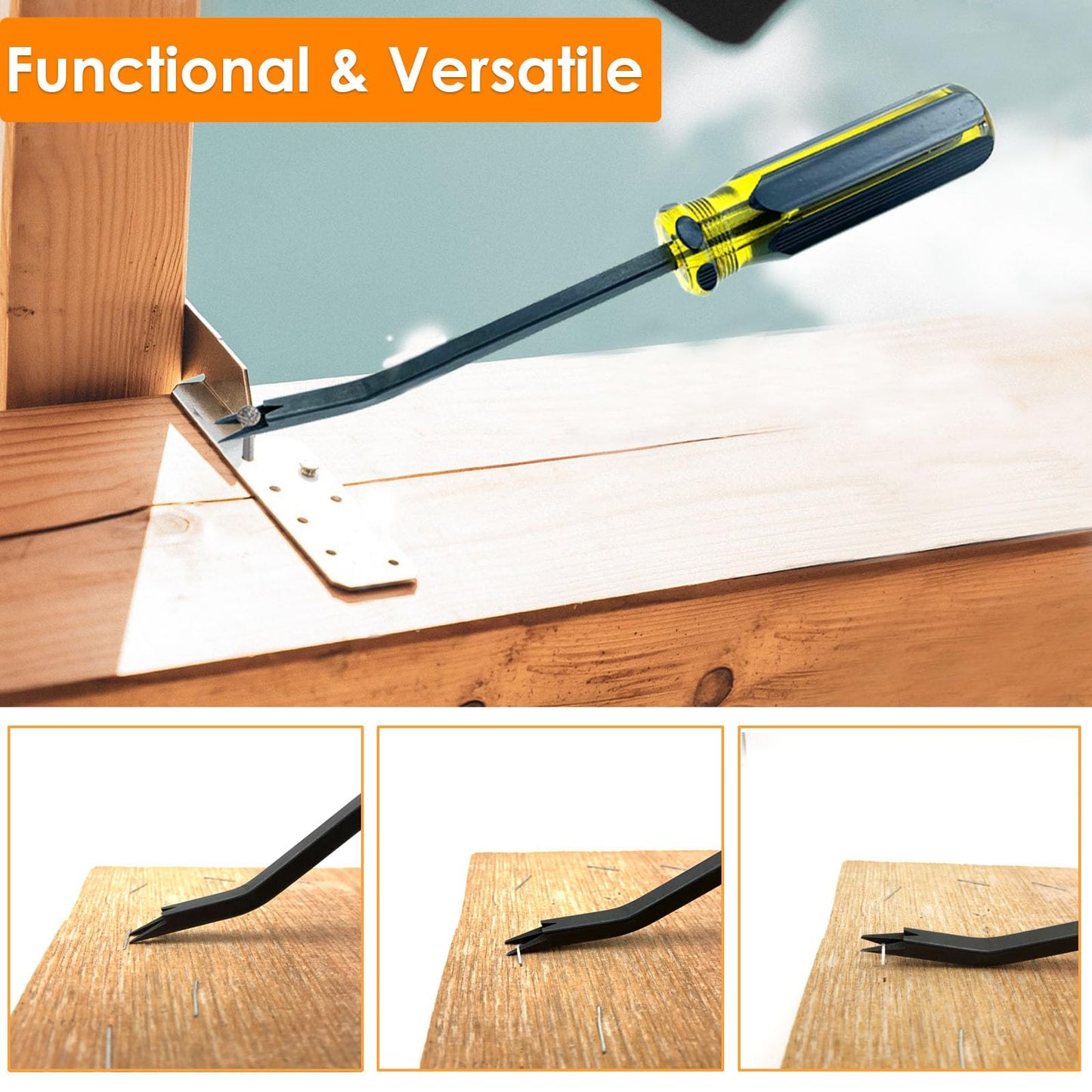 VERCCA Upholstery Staple Remover - Staple Puller, Upholstery Tools Tack Lifter with Double Prongs Staple Remover Tool for Removing Staples, Nails or Tacks for Furniture Carpet Floor Carton