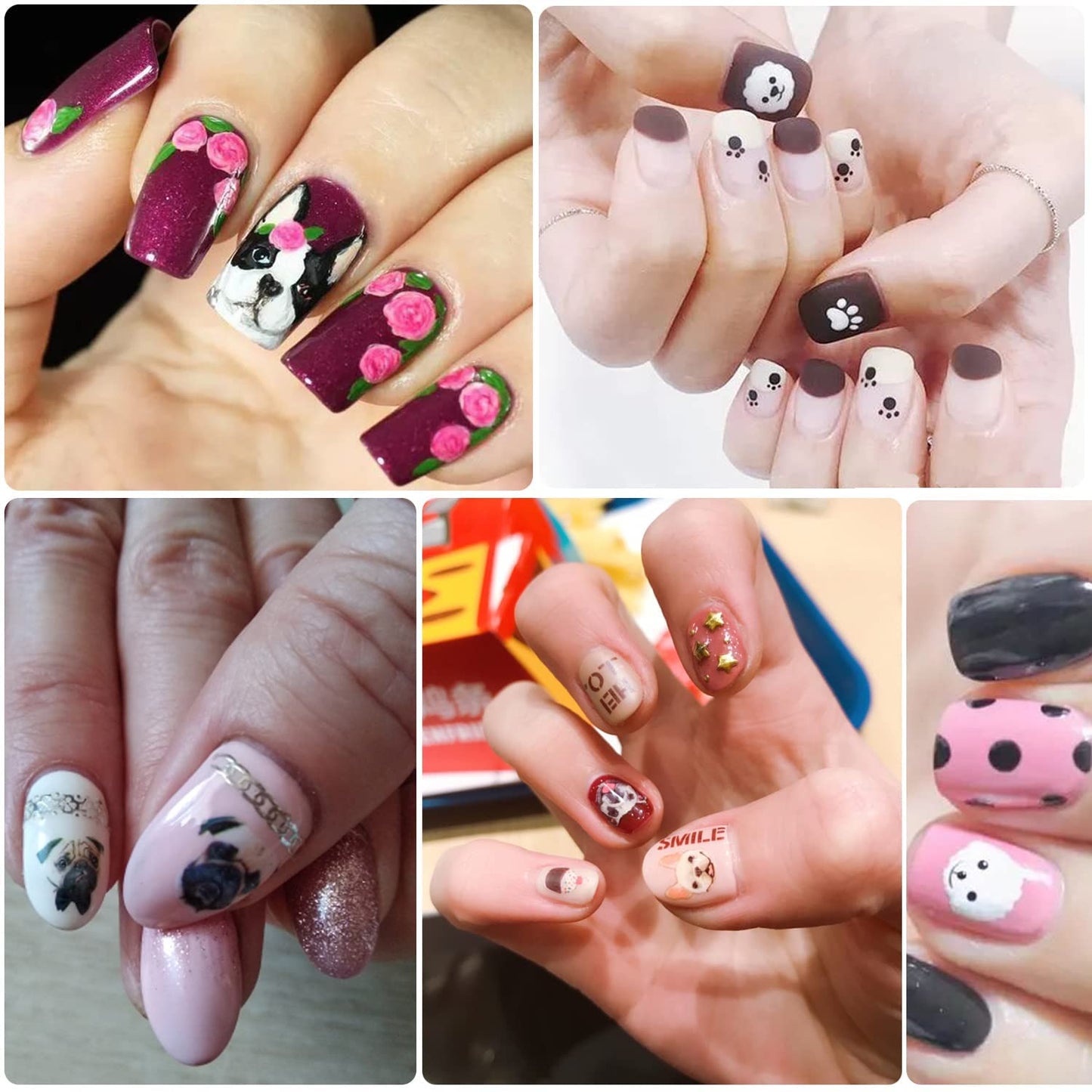 6 Sheets Sexy Girls Nail Stickers and 6 Sheets Dog Nail Stickers