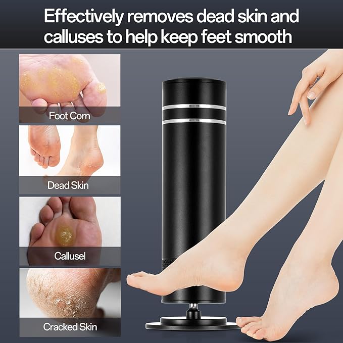 Electric Foot Callus Remover- Electric Callus Remover for feet,Adjustable Speed Foot Filer with 60 Pcs Sandpaper Discs for Men & Women Dead Dry Calluses and Cracked Heels,Professional Pedicure Tool