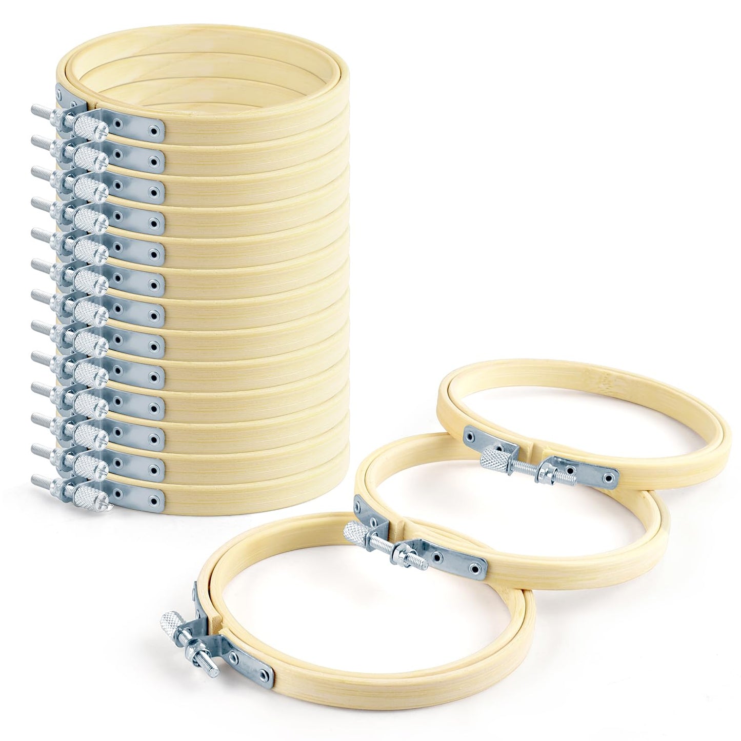 3PCS 8inch Embroidery Hoops & 16PCS 3inch Embroidery Hoops