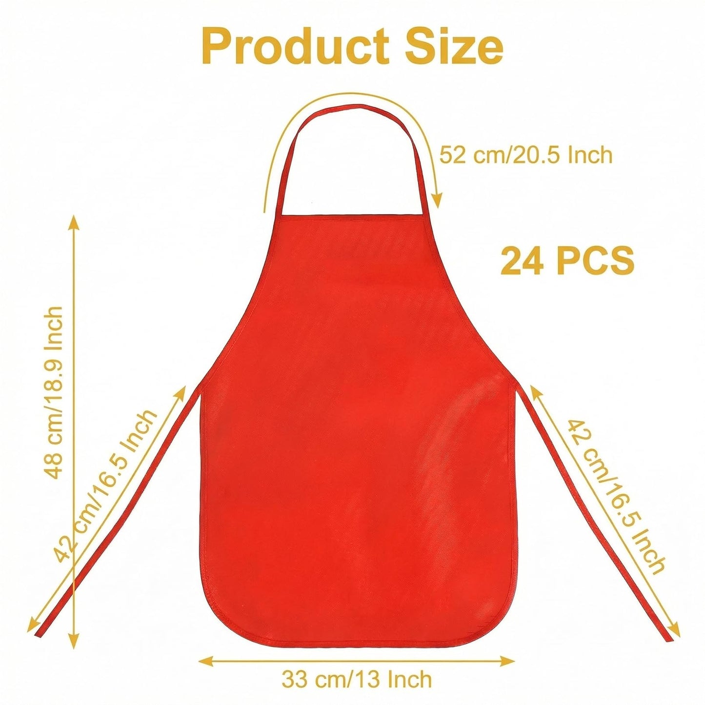 RAIHOMKIT 24 Pieces Apron, 13 x 18.9 inch Red Art Smock, Paint Aprons Smocks, Neck Hanging Painting Aprons for Party Kitchen Art Crafts Painting Activity