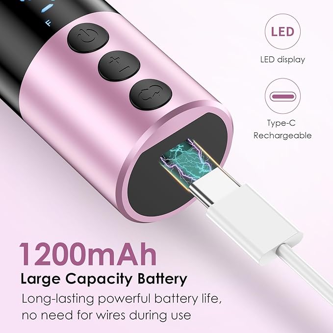 COSCOSY Electric Callus Remover for Feet, Professional 9-Speed Adjustable Foot File Portable 2-in-1 Dead Skin Exfoliator & Nail Grinder Kit USB-C Rechargeable Lightweight for Home Pedicure (Pink)