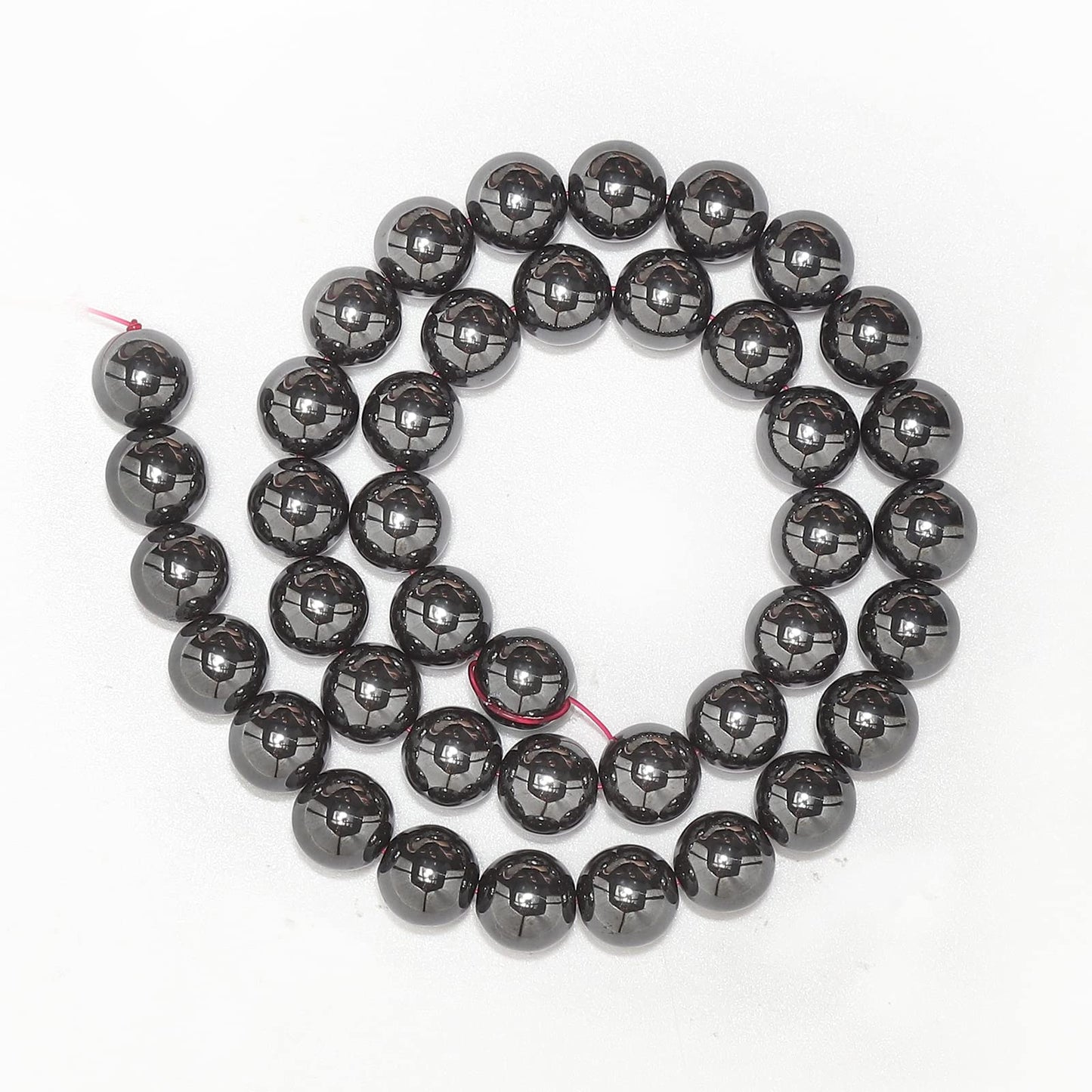 45pcs 8mm Natural Black Hematite Gemstone Beads Energy Healing Crystal Round Loose Stone Beads for Jewelry Making, DIY Bracelets Necklaces