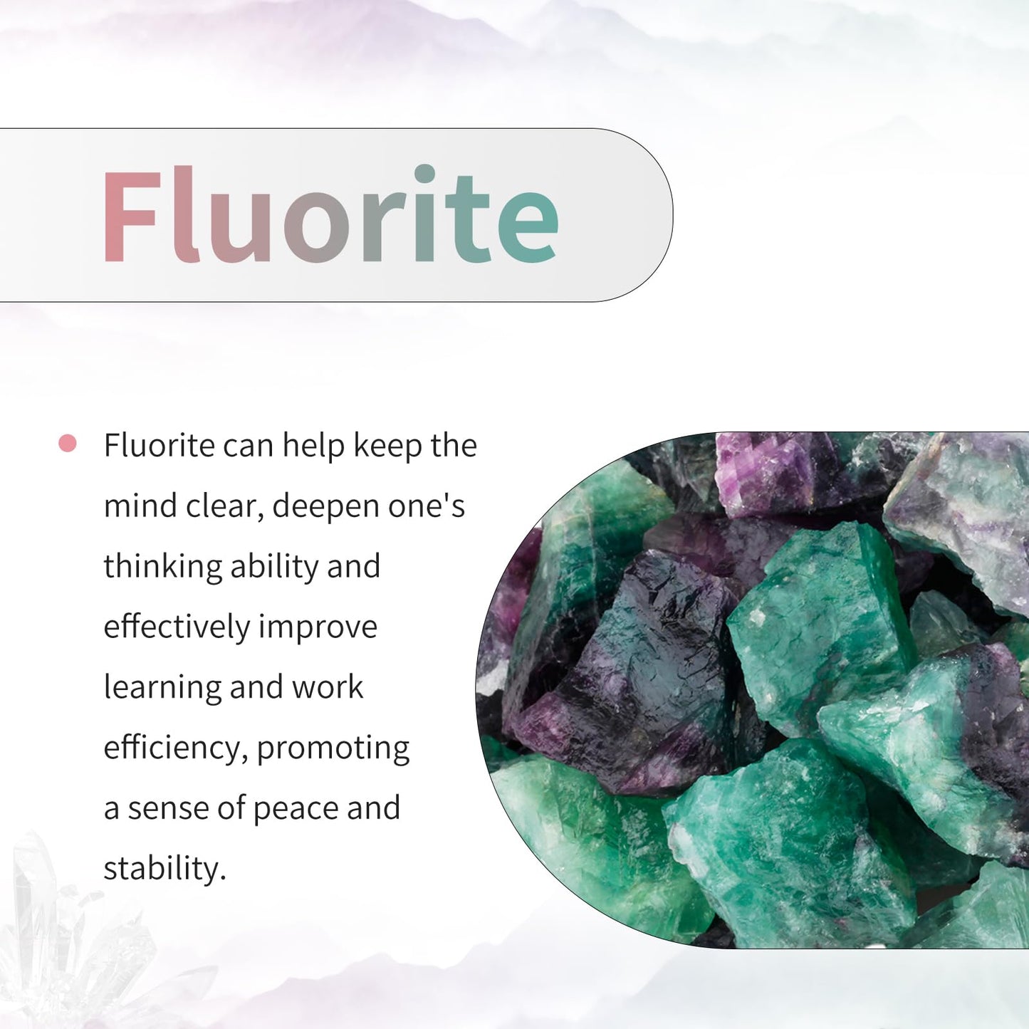 TUMBEELLUWA Essential Oil Diffuser Aromatherapy Stone Pendant Necklace for Unisex,Healing Crystal Point Gemstone Necklace for Women and Men, Fluorite Stone
