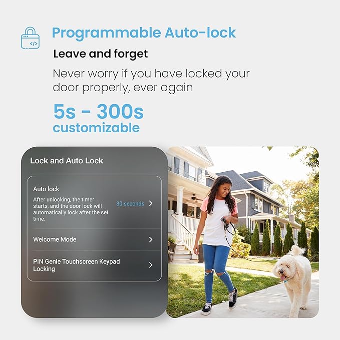 Lockly Secure Pro Smart Deadbolt, Wi-Fi Smart Lock, Keyless Entry with PIN Genie® Keypad, 3D Biometric Fingerprint, Auto Lock, Rekeyable-Venetion Bronze