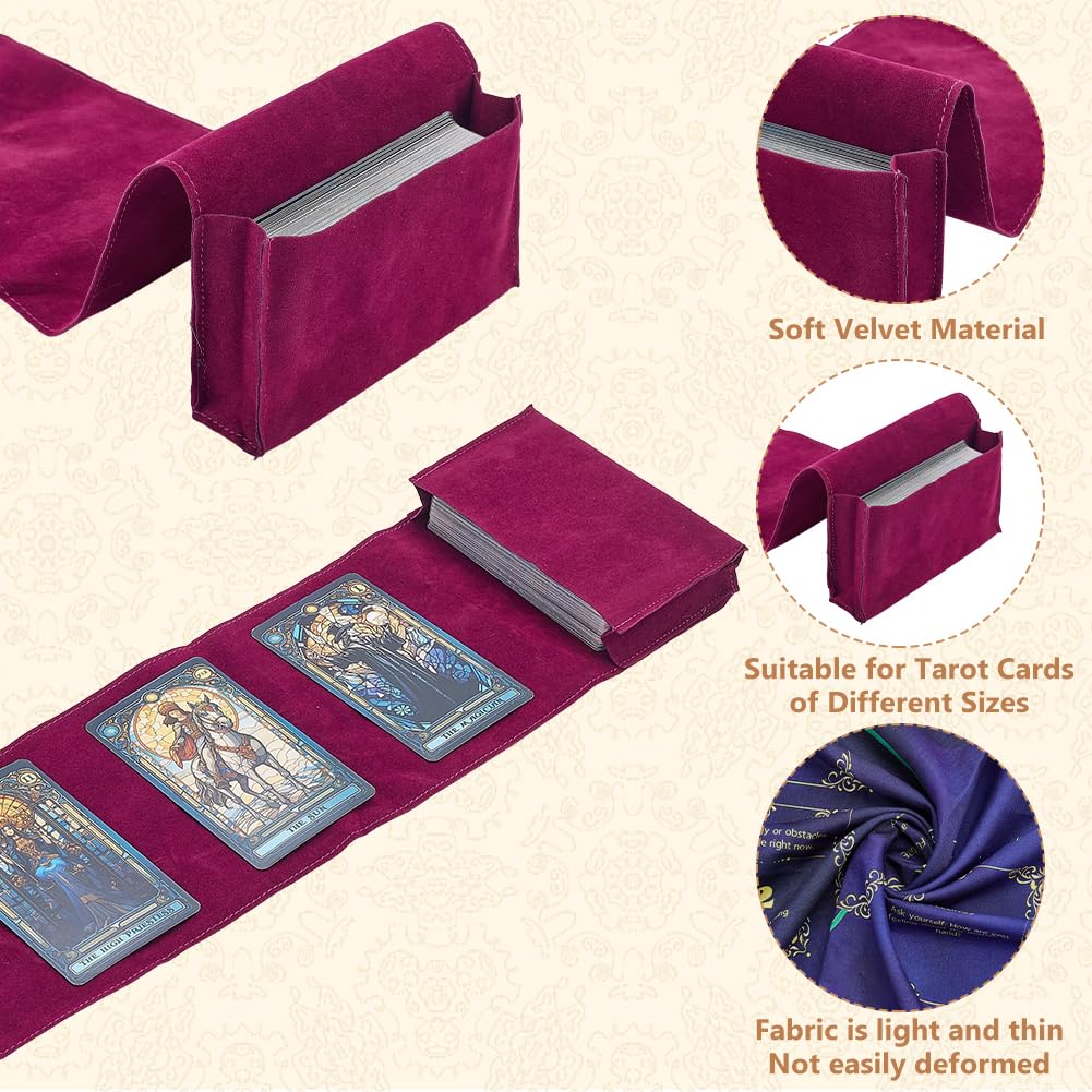 INFUNLY Tarot Card Bag Tablecloth Set Purple Butterfly Altar Cloth 30x20 Velvet Tarot Tablecloth with Pentacle Pendant Astrology Divination Non Slip Mat for Cards Reading Crystals Spiritual Rituals