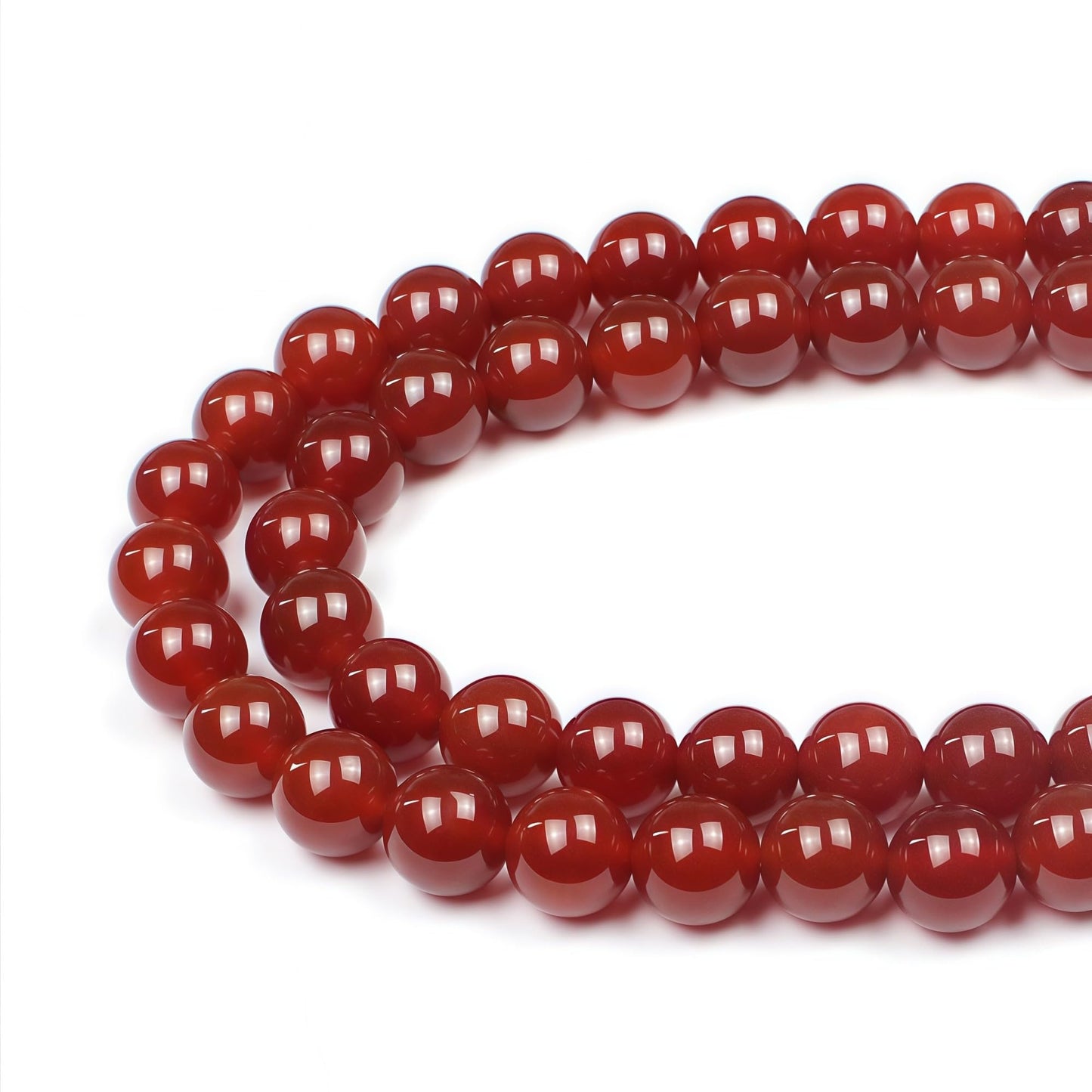 MJDCB Natural Stone Bead Red Cornelian Gemstone Loose Beads for Jewelry Making Bracelet Necklace 8mm