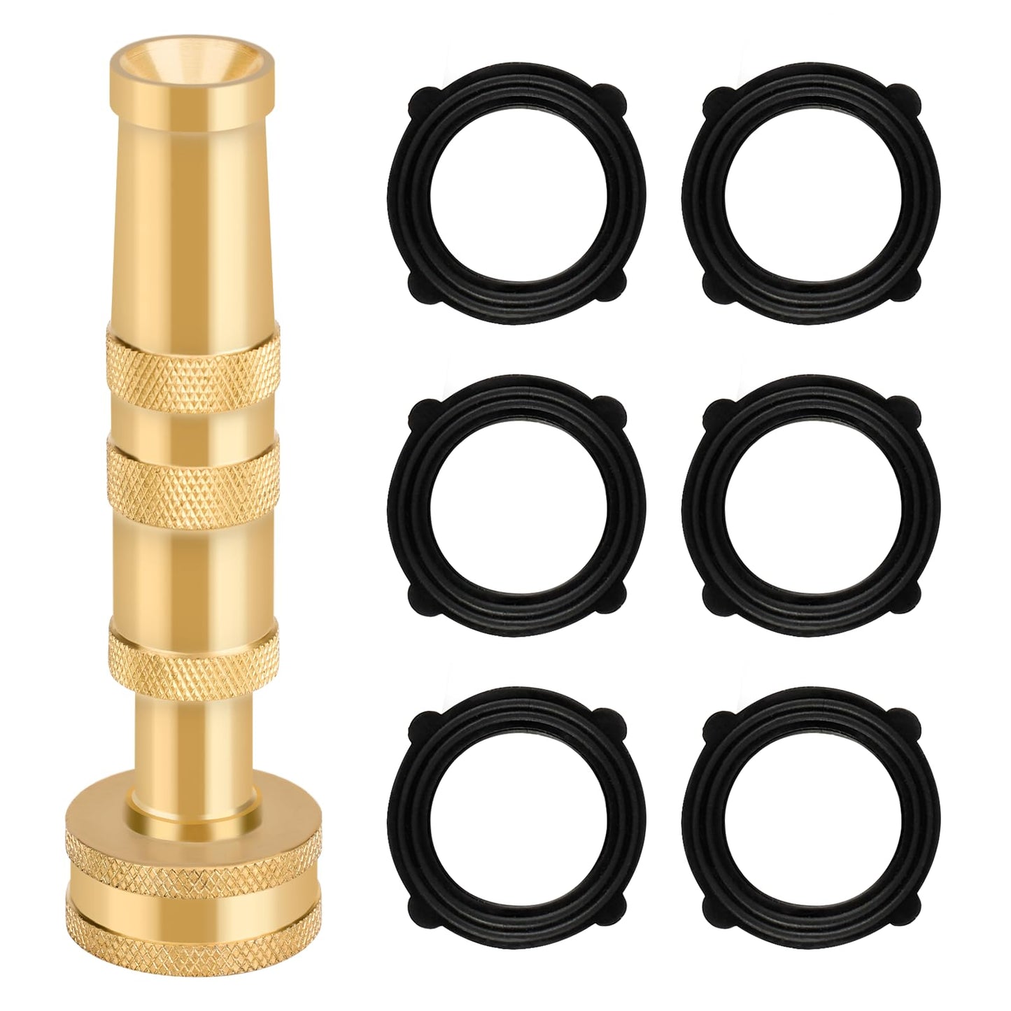 Twinkle Star High Pressure Hose Nozzle,Garden Hose Nozzle, 3/4” GHT Hose Sprayer Nozzle for Car Wash, Extra 6 Rubber Washers, 1 Pack