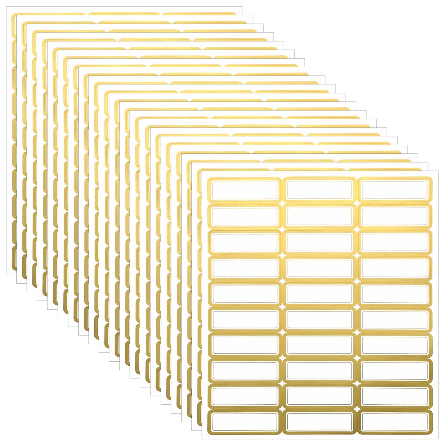 20 Sheets Printable Shipping Labels Matte White with Metallic Gold Border, Writable Printable Adhesive Sticker Blank Shipping Labels(30 Pieces/Sheet,1 x 2.7 Inch)