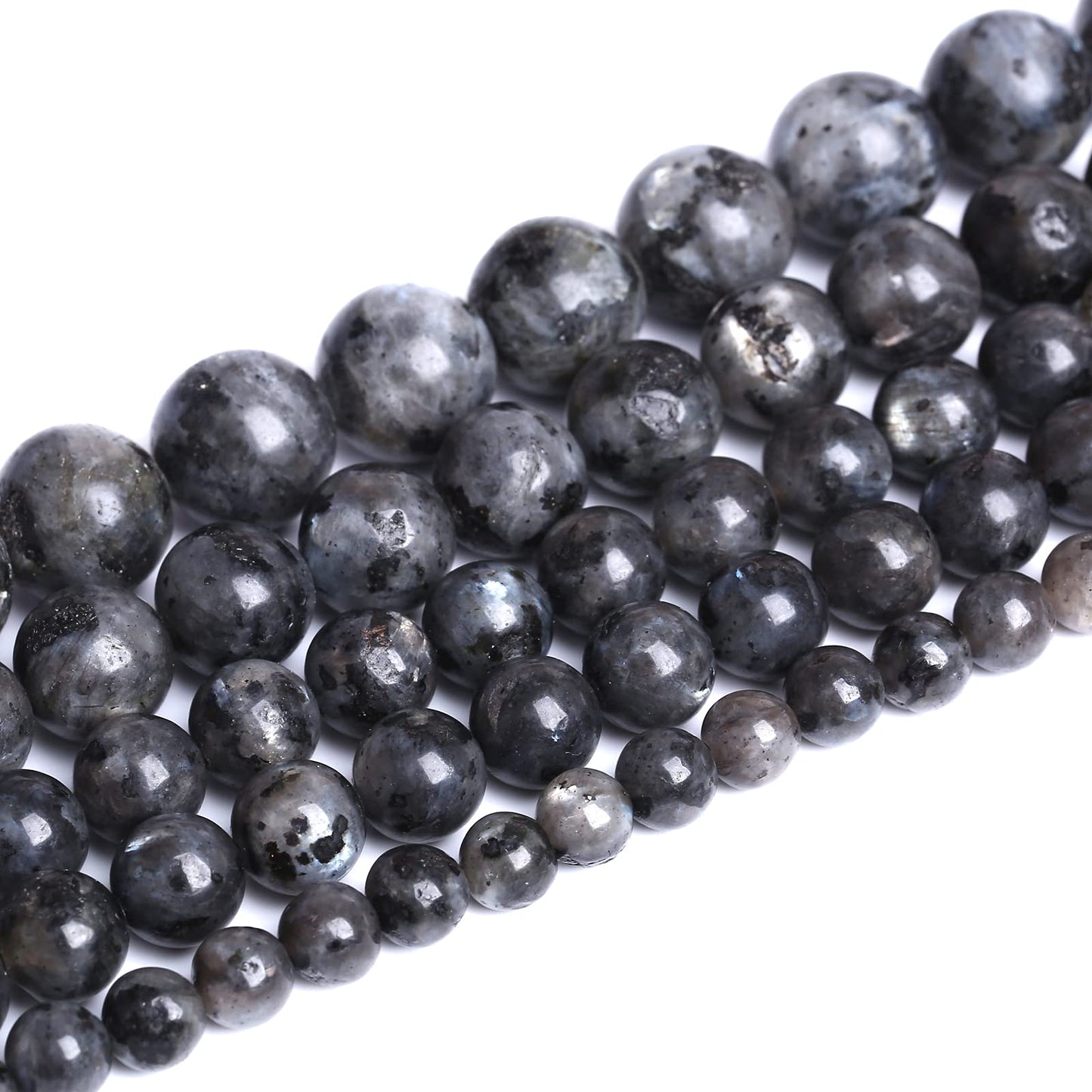 10mm 38pcs Natural Black Labradorite Stone Beads Round Larvikite Beads for Jewelry Making DIY Bracelet 15" Strand Wholesale (Black Larvikite Labradorite Beads, 10mm)