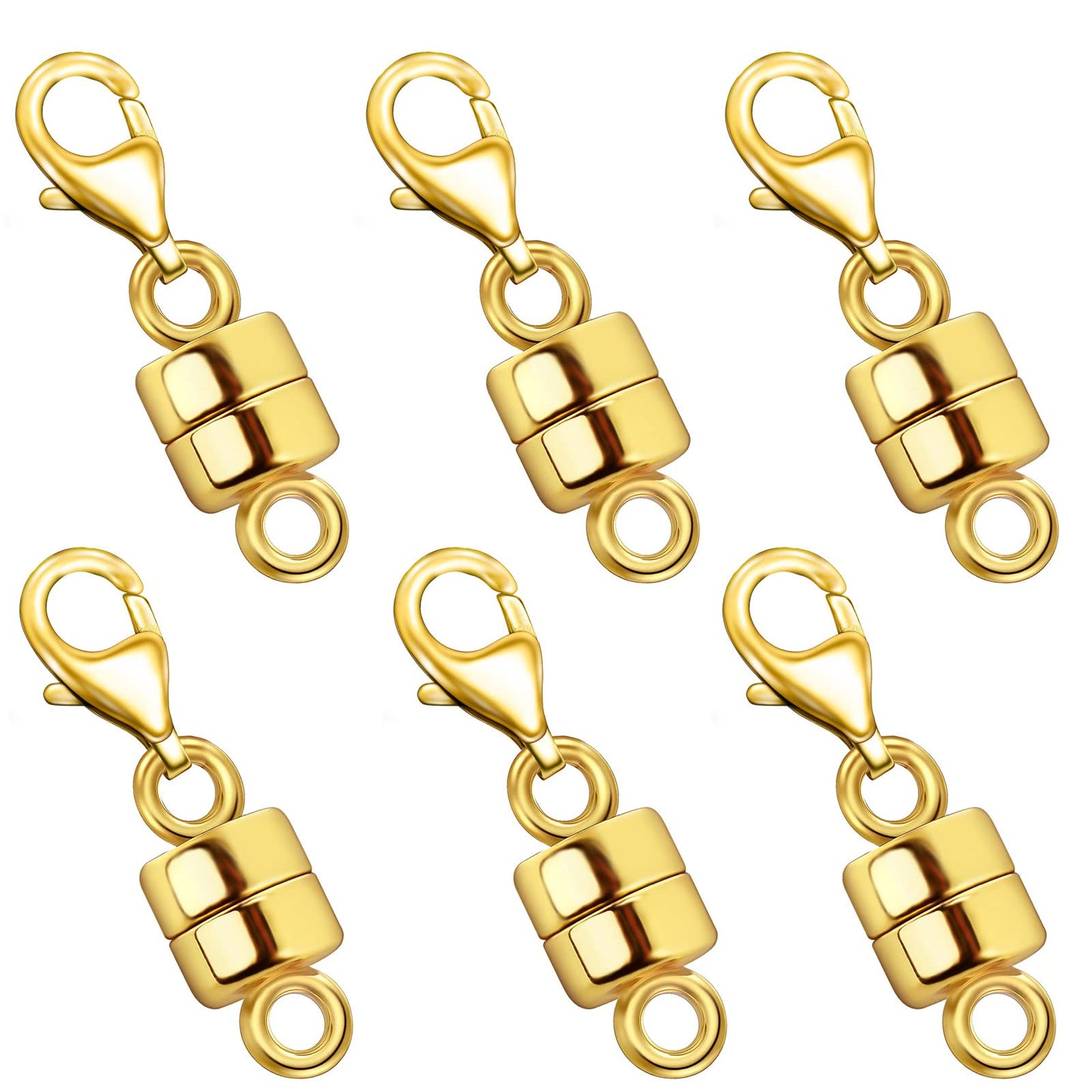 OHINGLT Magnetic Necklace Clasp Extra Strong, Gold Plated Magnet Jewelry Clasps Converters for Bracelet Necklaces Chain