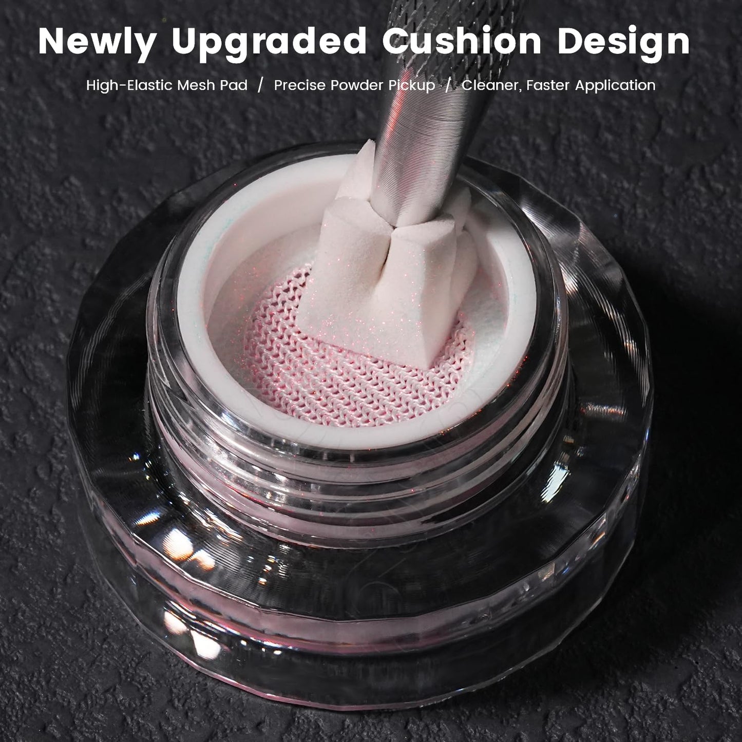 Yokefellow GleamTap Cushion Aurora Chrome Nail Powder -Mermaid Aurora Effect,Nail Art Glitter Decoration for Home DIY Salon Manicure (GTKIT-01)