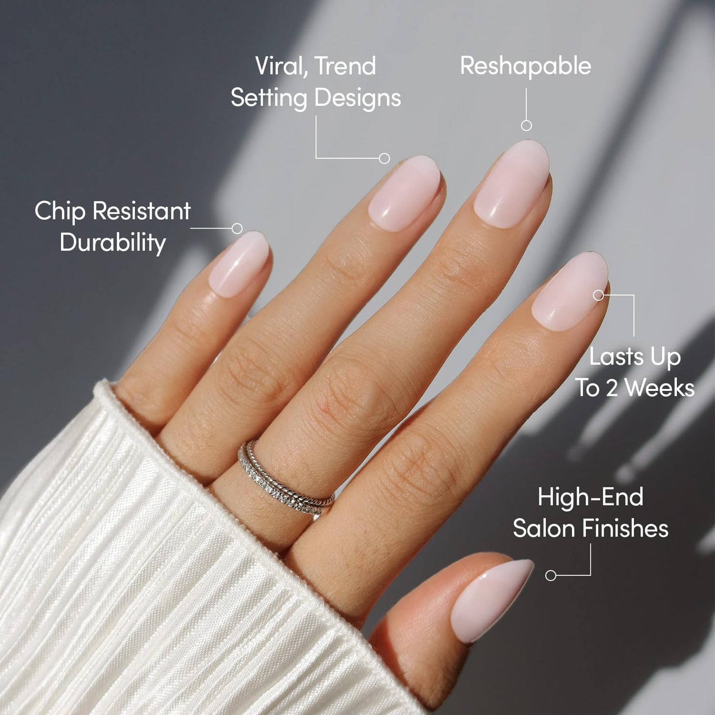 Glamnetic Press On Nails - Sweetie Set | Super Short Pink Fake Nails, Extra Short Salon Quality Milky Nails | 12 Sizes - 30 Nail Kit with Glue