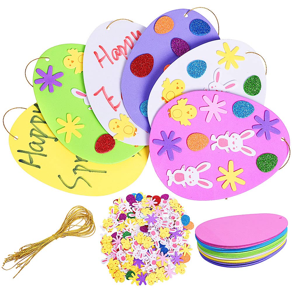 Max Fun 208PCS Easter Foam Stickers DIY Easter Craft Kit Foam Eggs for Kids Classroom, Party Supplies, DIY Cards and Decorations