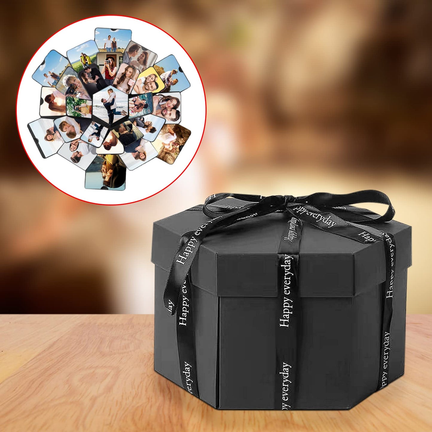 QOOSIKICC Explosion Gift Set, DIY Photo Album Surprise Exploding Love Box, Creative Popup Gift Exploding Box for Couples, Mother's Day, Wedding, Anniversary, Birthday Party