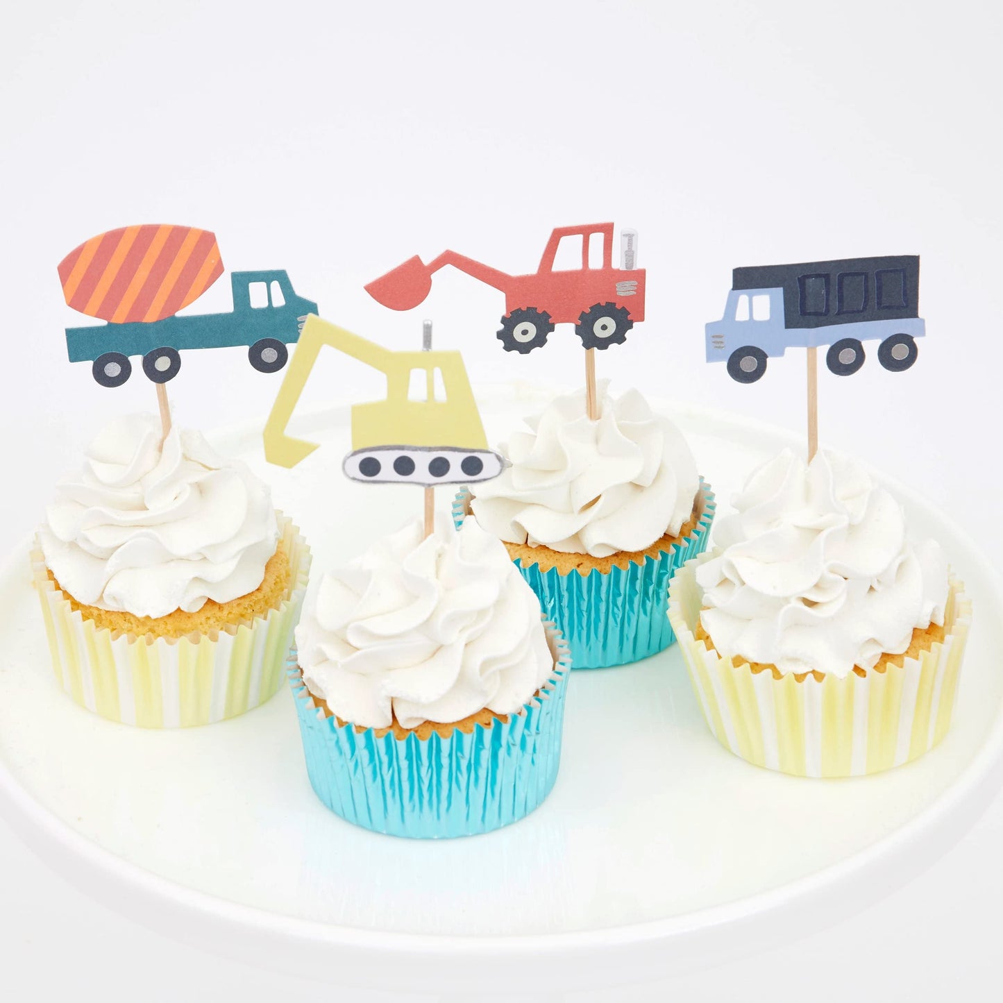 Meri Meri Construction Cupcake Kit (Pack of 24), Construction Cupcake Toppers and Liners for Fun Themed Parties