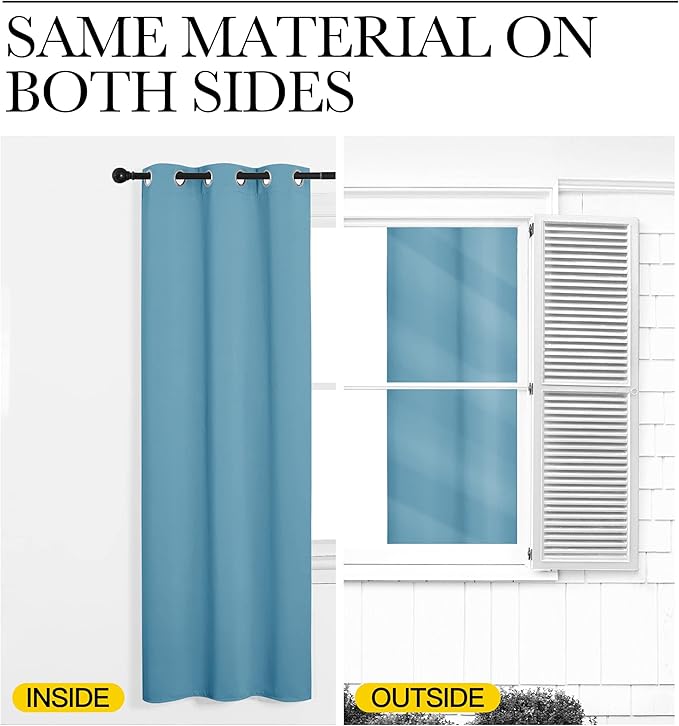 NICETOWN Room Darkening Curtain Panels - Toddler Boy Bedroom Drapes with Grommet Top, Energy Smart Window Treatment Curtains(Teal Blue, 42 inches W x 95 inches L, 2 Panels)