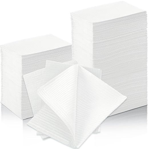 Newwiee 750 Pcs Disposable Dental Bibs Bulk Waterproof Tattoo Sheet Patients for Lash Nail Art Tray Cover 13" x 18"(White)