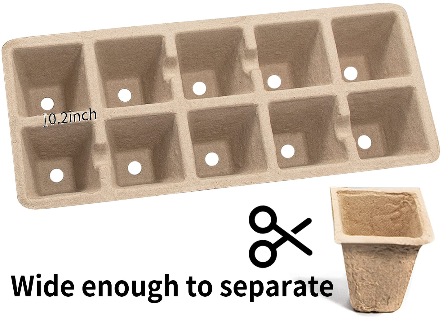 SYITCUN 200 Cells Seed Starter Tray, 20 Pack Biodegradable Seed Starter Kit, Peat Pots for Seedlings with 200 Plant Labels, 2 Seed Planting Tool and 1 Spray Bottle
