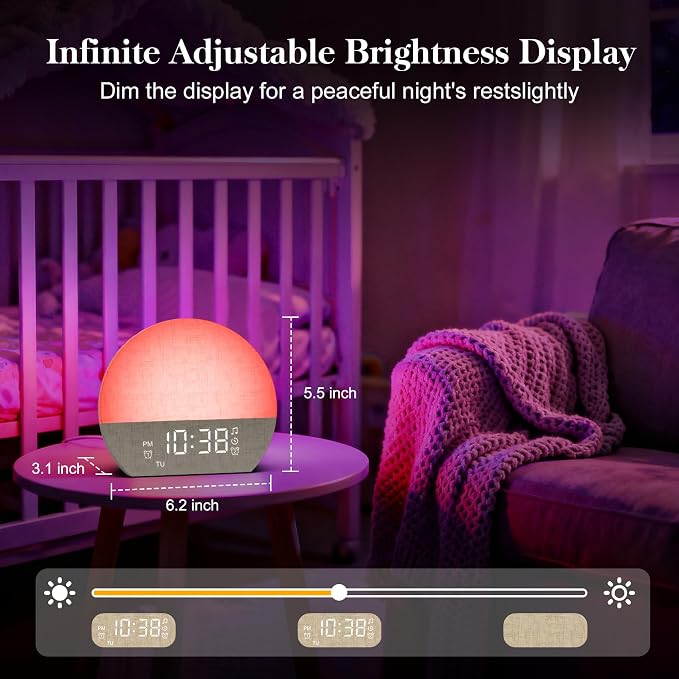 KEPLUG Sunrise Alarm Clock Sound Machine with Dual Alarm for Heavy Sleepers