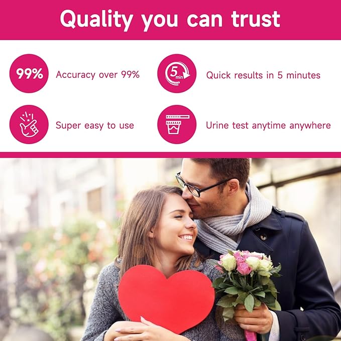 50 Count Pregnancy Tests with Cup,20 Count OvulationTest Strips for Home Detection, Over 99% Accuracy,Individually Wrapped,Easy Pregnancy Test,Prueba De Embaraz