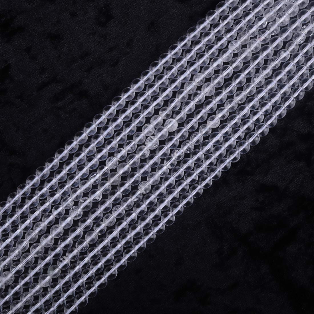 ICAI Beads 10mm Natural White Crystal Gemstone Round Loose Stone Beads for Jewelry Making DIY Crafts Design 1 Strand 15" APPR.34-36pcs