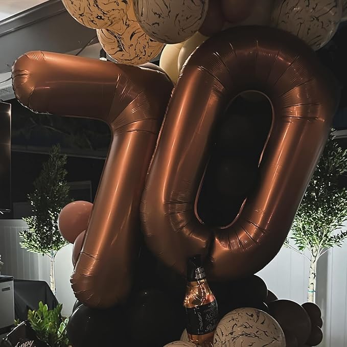Dark Brown Number 60 Balloon 40 inch, 60 Number Balloons, 60th Dark Brown Birthday Decorations, 60 Year Old Women Men Party Supplies