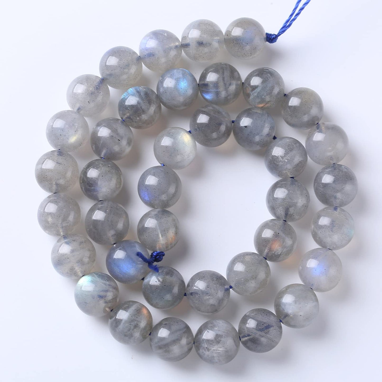 10mm 36pcs 7A Natural Gray Labradorite Gemstone Beads for Jewelry Making DIY Bracelet Necklace Accessories 15" Energy Healing Power Stone Beads (Gray Labradorite, 10mm)