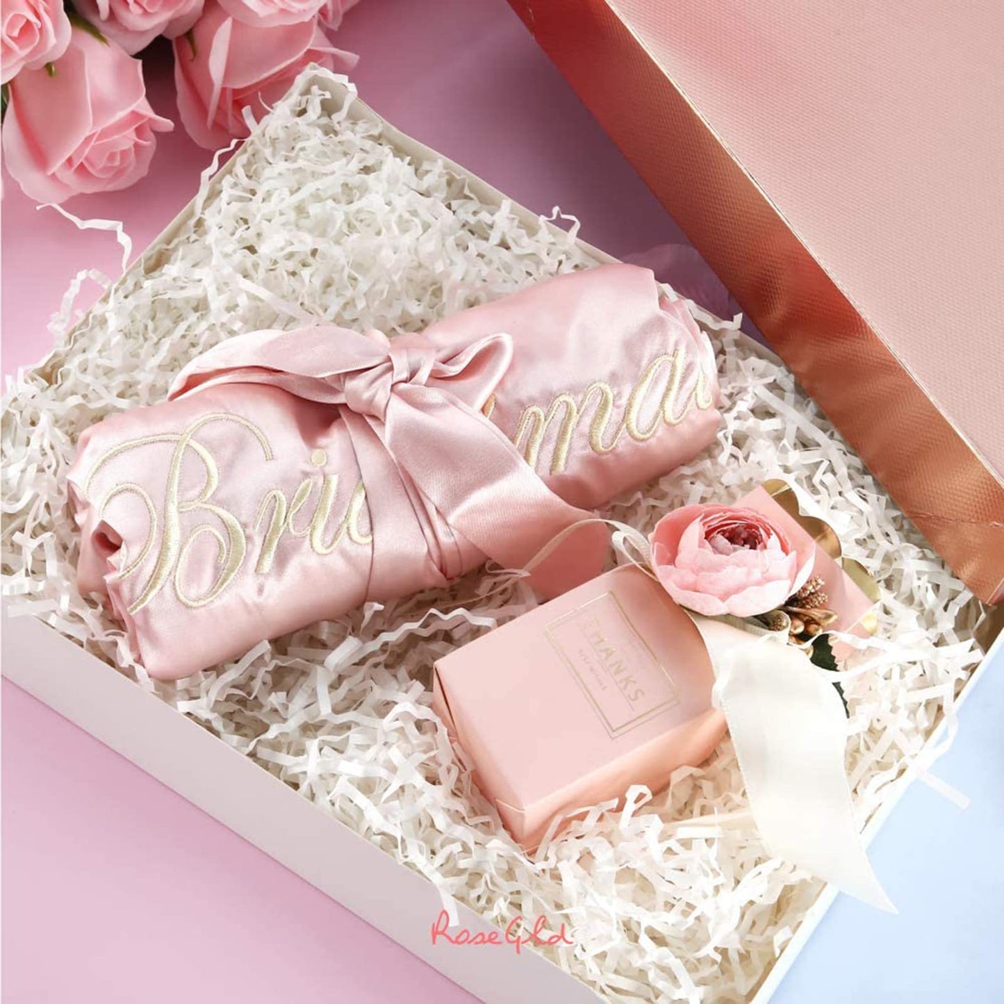 ROSEGLD 12 Gift Boxes with Lids - 11x8.5x1.5 Inches, Apparel Gift Boxes in Glossy Rose Gold with Grain Texture