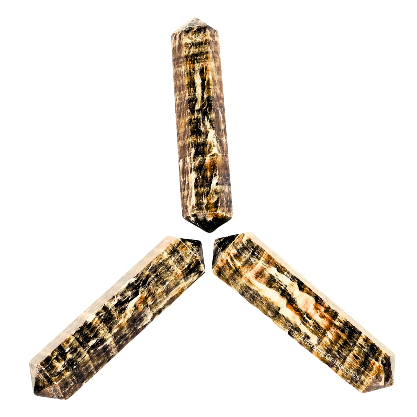 Amazing Gemstone Aragonite Crystal Points Bulk Healing Crystals and Stones - Pack of 3 Double Terminated Healing Wand Point Bulk Crystals for Crafts, Crystal Grid - Premium Crystals
