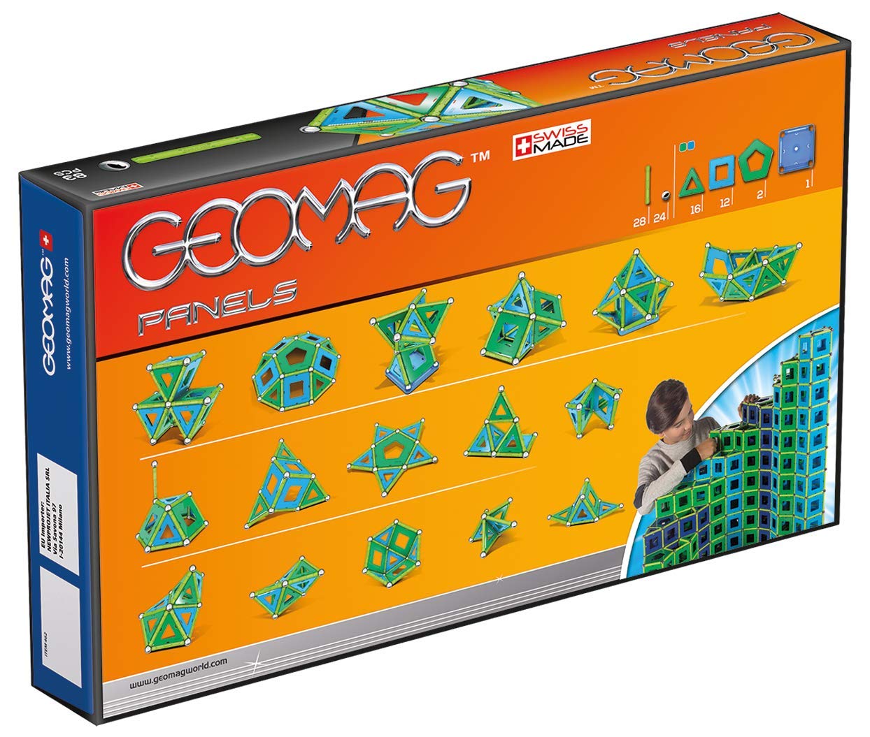 GEOMAG Magnetic Toys | Magnets for Kids | STEM-endorsed Educational Building Set for Creativity & Learning Fun | Swiss-made | Age 5+ PANELS 83-piece