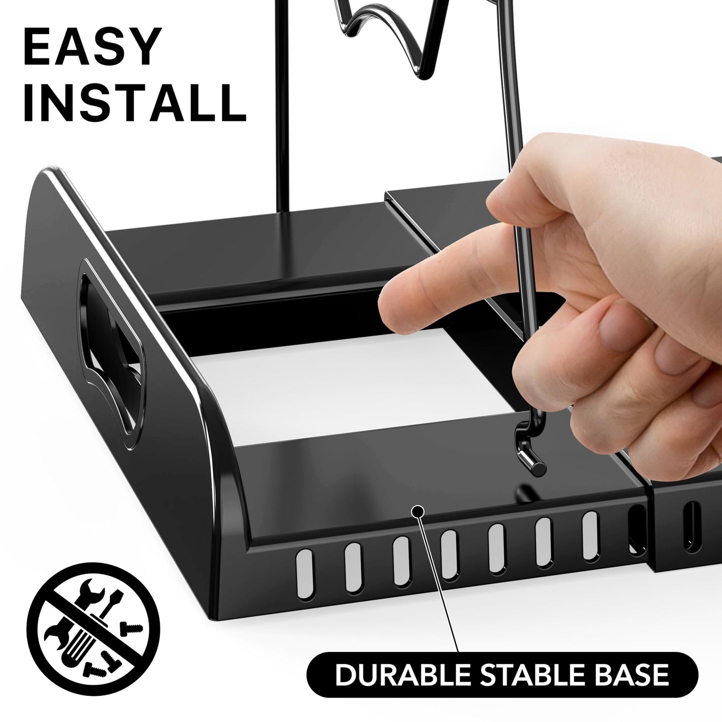 Simple Houseware Expandable Pan Organizer Rack, 10 Adjustable Compartments, Black - Kitchen Cabinet Organizer for Pots, Pans, Lids & Bakeware - Pantry & Countertop Storage