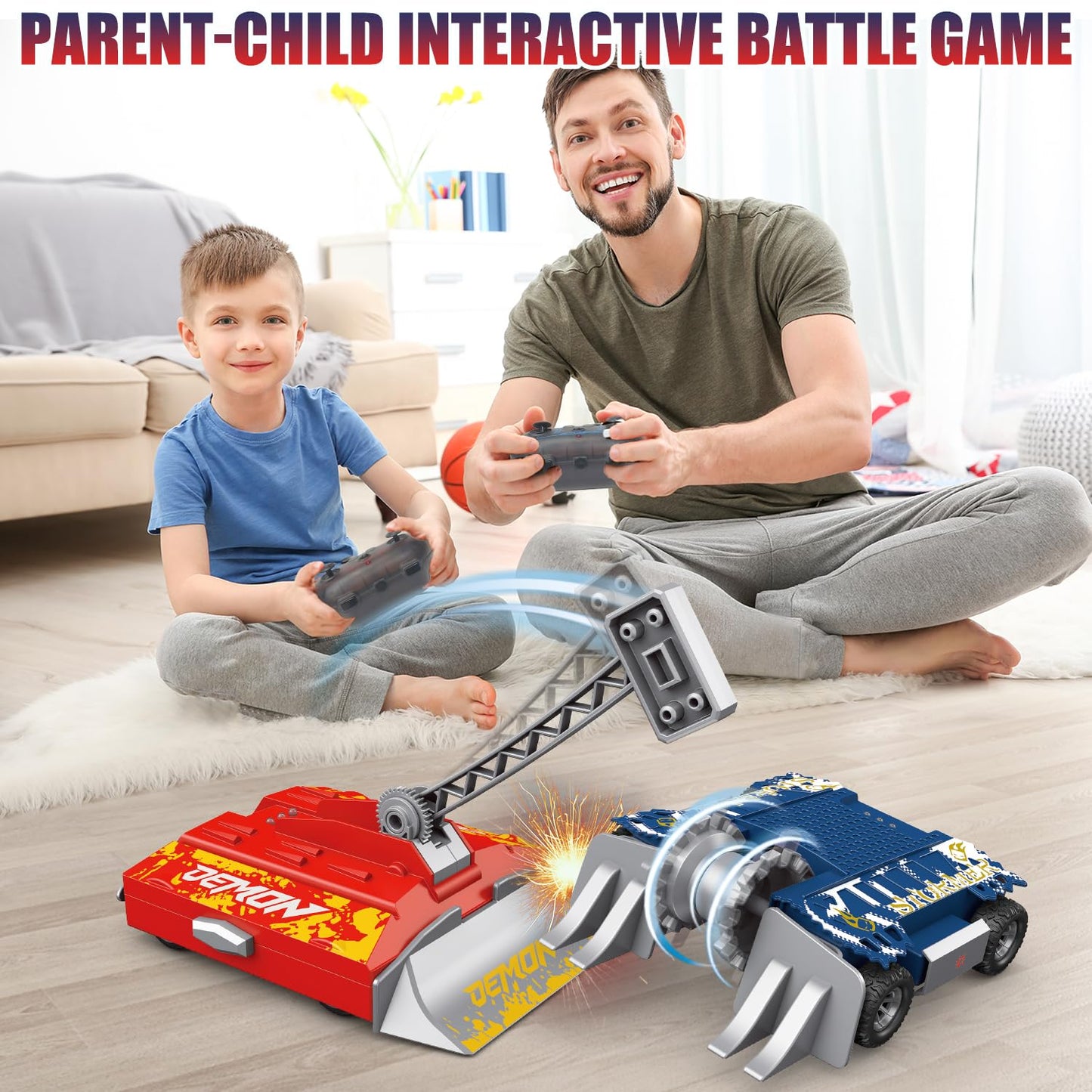 Mostop Battle Robots Arena Set, Interactive RC Fighting Robots Toy - 2.4Ghz Remote Control Robot Toys for Kids, Rechargeable Battle Bots with Arena, Combat Robots STEM Toys for Boys Girls