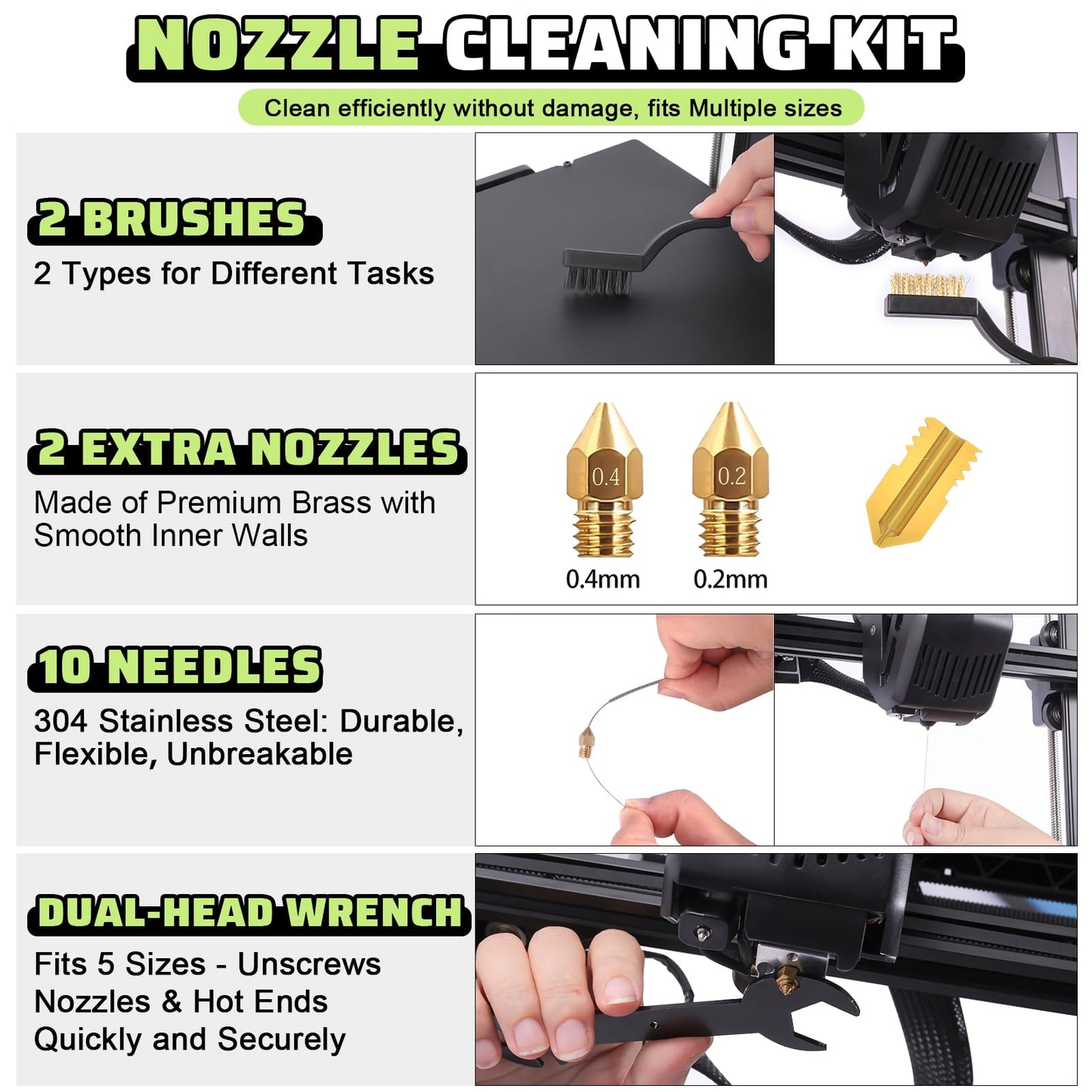 3D Printer Tools Kit, 34pcs 3D Printer Accessories for All FDM/SLA Printers Includes Nozzle Cleaning, Removal Scrapers, Finishing Tools, 5 Types of Files,Brushes, Wire Cutter, Engraving Knife